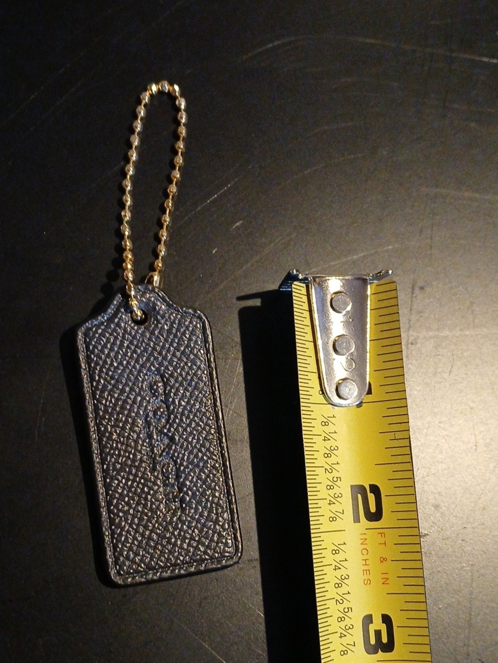 Leather Coach Hangtag Black